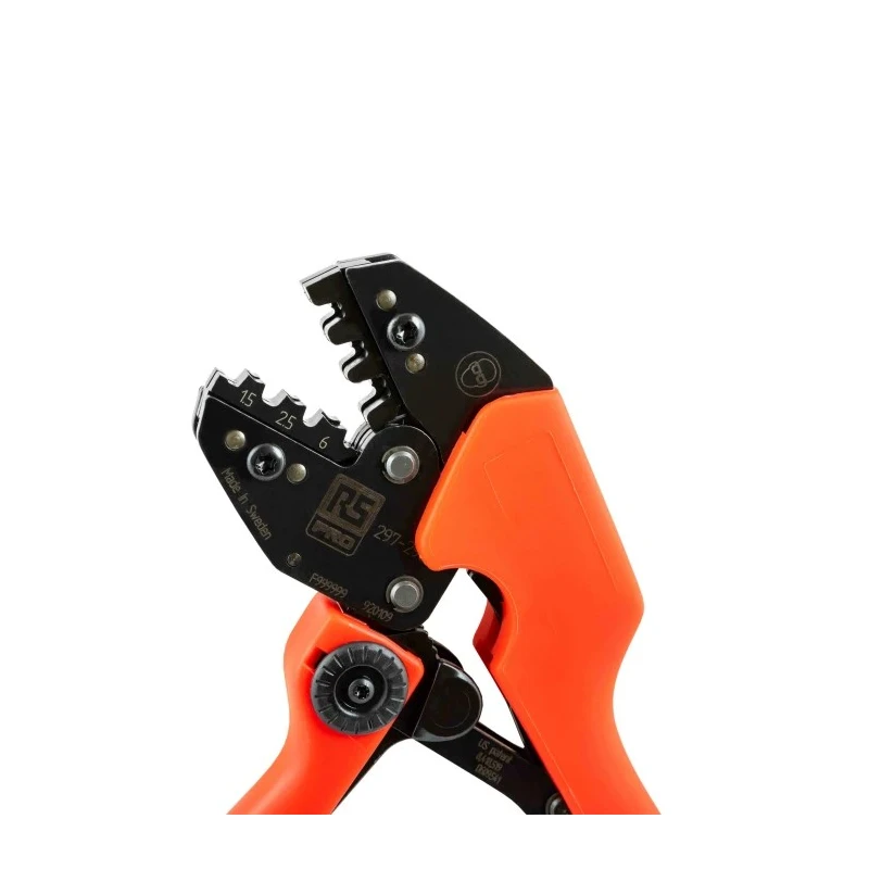 RS PRO Crimp Tool for Crimp Contacts, Adjustable Ratchet, 0.5 to 6.0 mm² Wire Size, 256mm Length 297-2963