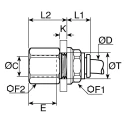 Legris Pneumatic Fitting LF3000 Series Female Threaded-to-Tube G 3/8 in Push-in 10mm Brass Nickel Finish LF3000