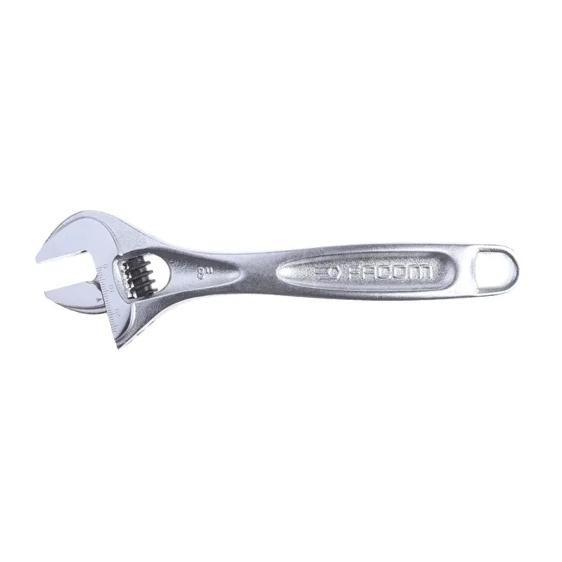 Facom Adjustable Wrench 27 mm Jaw Capacity 206 mm Overall Length Metal Handle Chrome Vanadium Steel 113A.8C