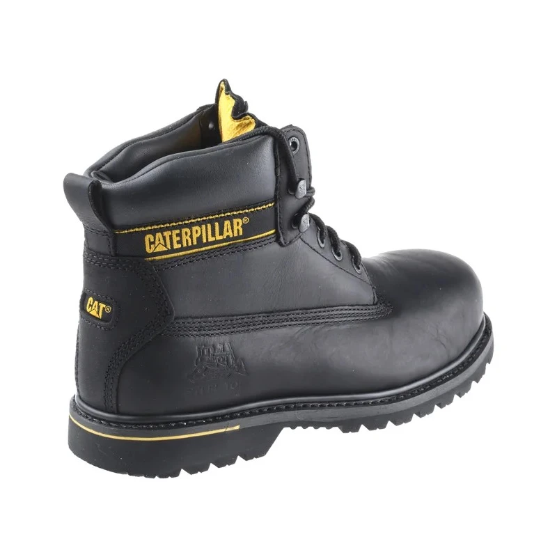 CAT Holton Black Steel Toe Capped Men's Safety Boots Size UK 9 EU 43, Heat Resistant, Slip Resistance SRC P708026