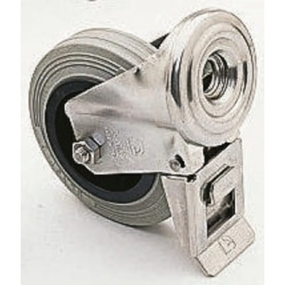 LAG Swivel Castor Stainless Steel Frame 150 kg Load Capacity 150 mm Diameter Rubber Wheel 15722G FR HC