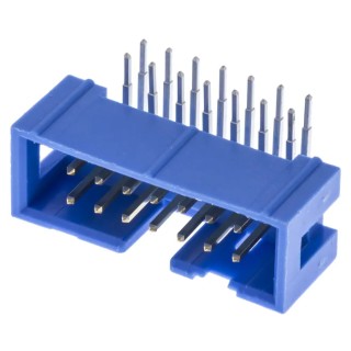TE Connectivity AMP-LATCH Series Right Angle Through Hole PCB Header, 16 Contacts, 2.54 mm Pitch, 2 Row, Shrouded 2-1761605-6