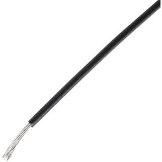 TE Connectivity SPEC 55 Series Black Harsh Environment Wire, 19 x 36 AWG, Ethylene Tetrafluoroethylene Jacket 55A0111-24-0