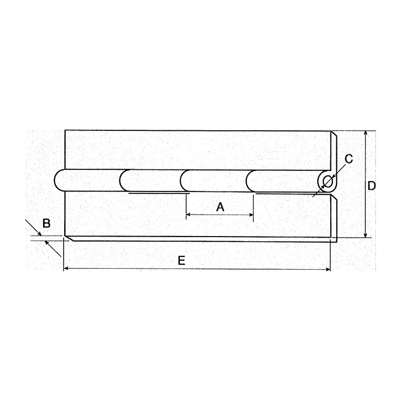 Pinet Aluminium Piano Hinge with Steel Finish and Barrel Pin, 1000 mm x 40 mm x 1.2 mm 328-9795