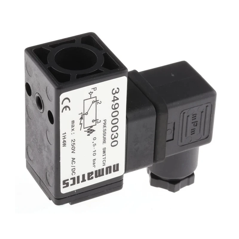 EMERSON ? ASCO Pressure Switch NC 0.5 bar to 10 bar 24V DC 500mA IP65 LED Indicator 34900030