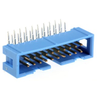 TE Connectivity AMP-LATCH Series Right Angle Through Hole Shrouded PCB Header 20 Contacts 2.54 mm Pitch 2 Row 2-1761605-7