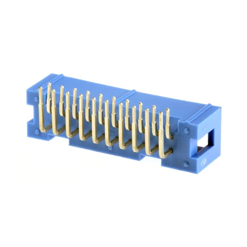 TE Connectivity AMP-LATCH Series Right Angle Through Hole Shrouded PCB Header 20 Contacts 2.54 mm Pitch 2 Row 2-1761605-7