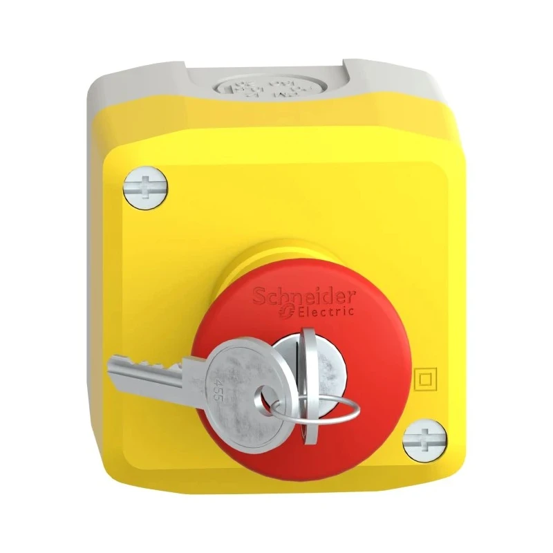 Schneider Electric Harmony Series Key Release Emergency Stop Push Button, Surface Mount, 22 mm Cutout, 2 NC, IP69 XALK188F