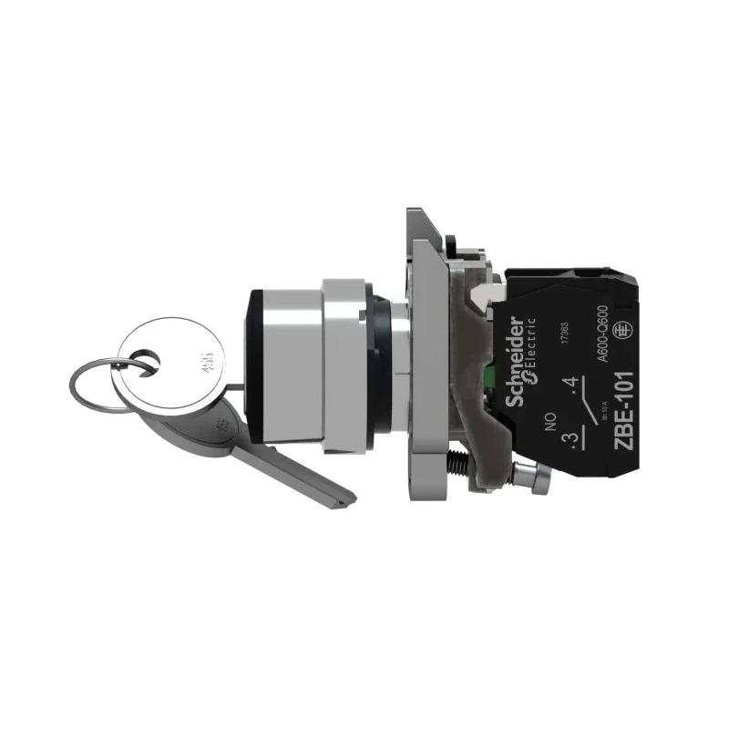 Schneider Electric IP69, IP69K, IP66, IP67 Key Switch 1 NO 3A 2-Way 455-Key XB4BG21