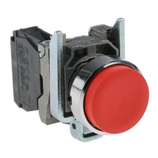 Telemecanique Harmony XB4 Series Push Button Switch, Spring Return, Panel Mount, 22 mm Cutout, SPST, Red LED, IP66 XB4BL42