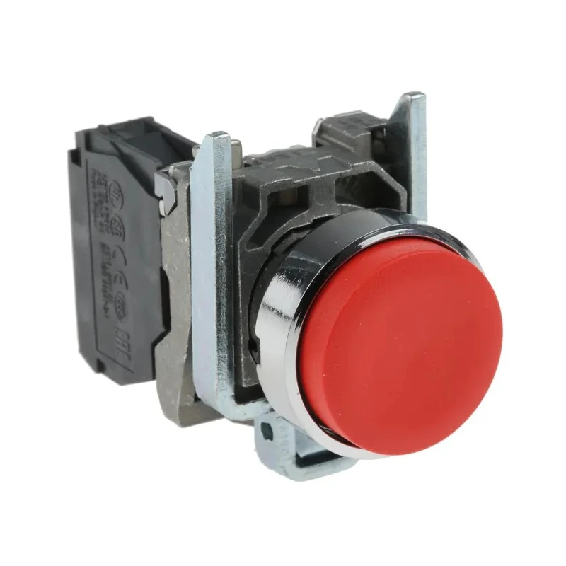 Telemecanique Harmony XB4 Series Push Button Switch, Spring Return, Panel Mount, 22 mm Cutout, SPST, Red LED, IP66 XB4BL42