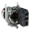 Telemecanique Harmony XB4 Series Push Button Switch, Spring Return, Panel Mount, 22 mm Cutout, SPST, Red LED, IP66 XB4BL42
