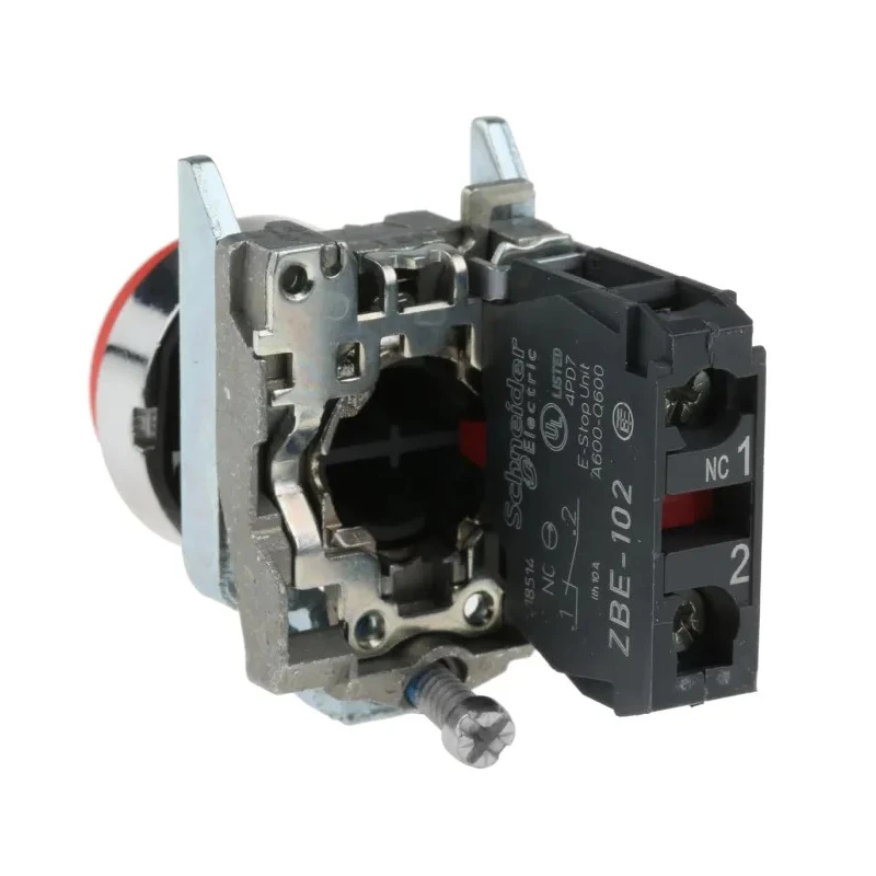 Telemecanique Harmony XB4 Series Push Button Switch, Spring Return, Panel Mount, 22 mm Cutout, SPST, Red LED, IP66 XB4BL42
