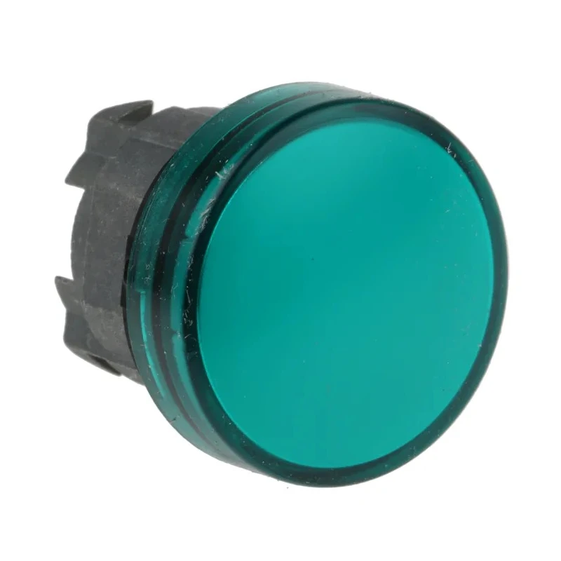 Schneider Electric Panel Mount Green LED Pilot Light Harmony XB4 22 mm Cutout 240V AC Metal Body Round XB4BVM3
