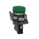 Schneider Electric Panel Mount Green LED Pilot Light Harmony XB4 22 mm Cutout 240V AC Metal Body Round XB4BVM3