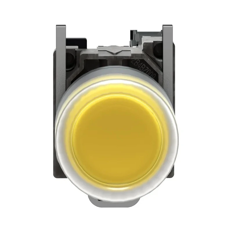 Schneider Electric Harmony XB4 Series Push Button Switch Spring Return Panel Mount 22 mm Cutout SPST Yellow LED IP66 XB4BP51
