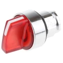 Schneider Electric Harmony Series 2 Position Illuminated Selector Switch Head, 22 mm Cutout, Red Handle, IP67 ZB4BK1243