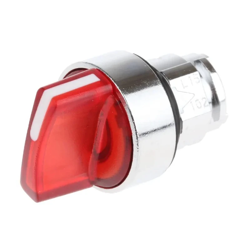 Schneider Electric Harmony Series 2 Position Illuminated Selector Switch Head, 22 mm Cutout, Red Handle, IP67 ZB4BK1243