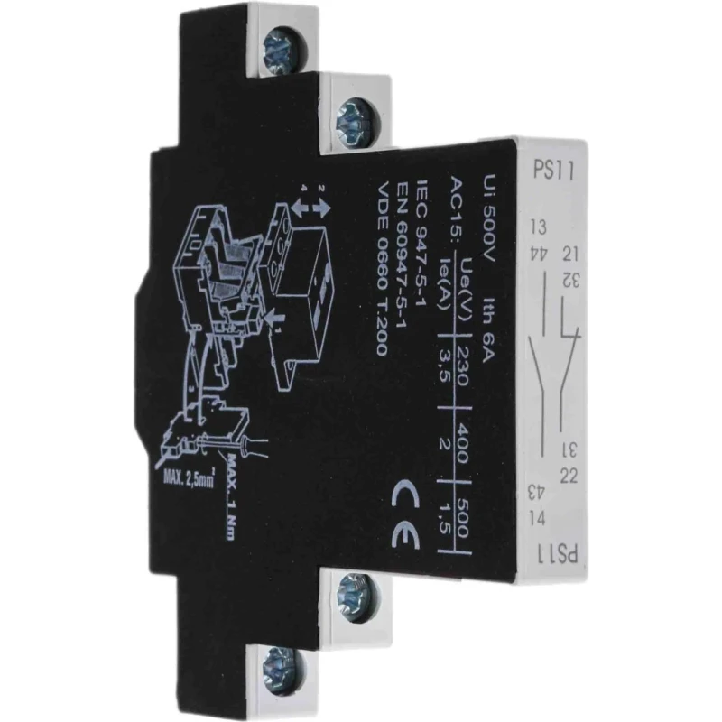 RS PRO Auxiliary Contact, 2 Contact, 1 NO/1 NC, DIN Rail Mount, 240V AC 331-3696