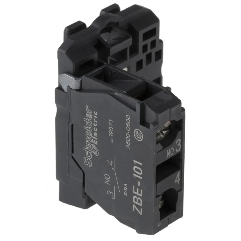 Schneider Electric Harmony Series Contact Block 600V 10A SPST Screw Terminal ZB5AZ101