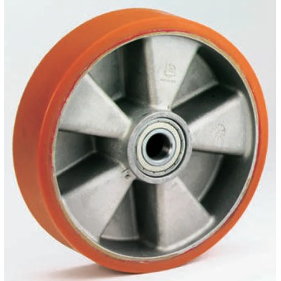 LAG Orange Grey Polyurethane Trolley Wheel 800kg Load Capacity Die Cast Aluminium Hub Ball Bearing 8032 CC