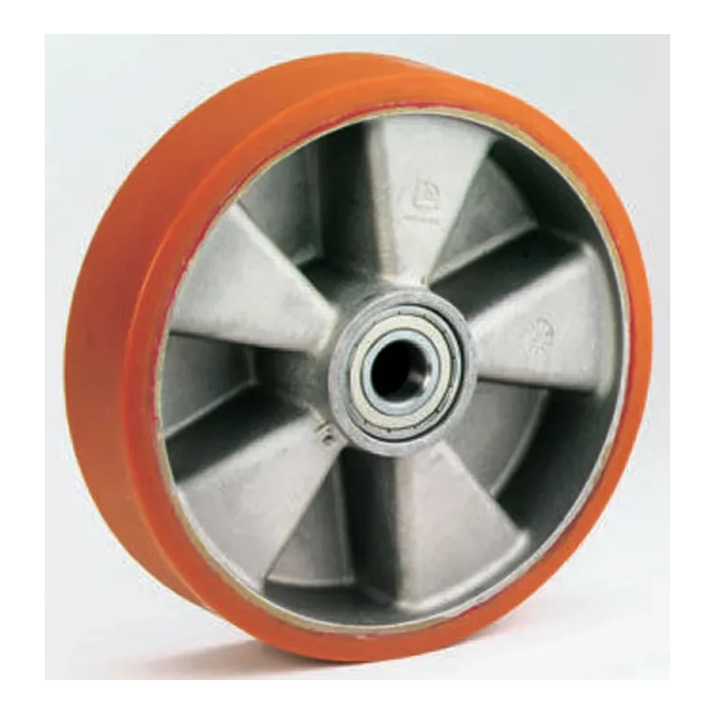 LAG Orange Grey Polyurethane Trolley Wheel 800kg Load Capacity Die Cast Aluminium Hub Ball Bearing 8032 CC