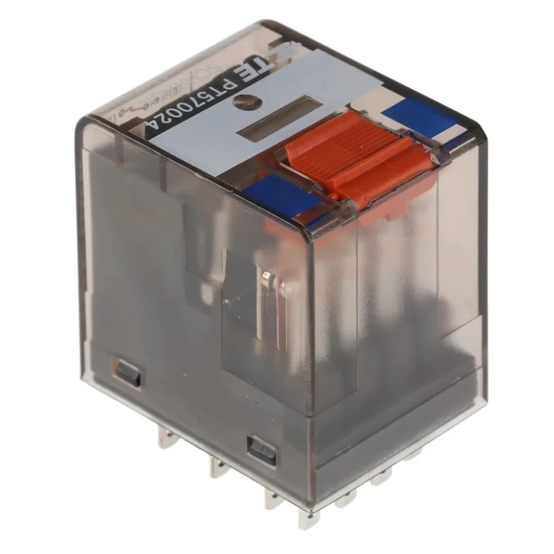 TE Connectivity 24V DC Coil Power Relay, 6A Switching Current, 4PDT, Silver Nickel Alloy Contacts PT570024 1-1393154-2