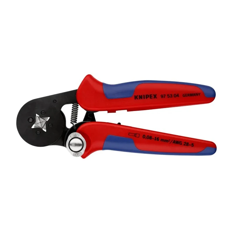 Knipex Crimp Tool for Wire Ferrules 0.08 to 16 mm² AWG 28 to 5, Special Grade Chrome Vanadium Steel 97 53 04