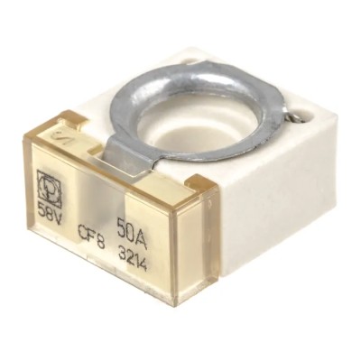 Littelfuse 50A Grey and White Ceramic Car Fuse 58V DC with Indicator 155.0892.5501