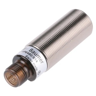 Baumer Diffuse Photoelectric Sensor, Barrel Style, Detection Range 60 mm to 430 mm, PNP Output, IP67, Brass FZAM 18P6460/S14