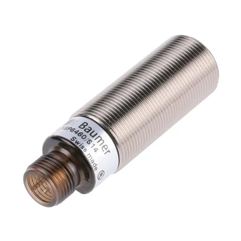 Baumer Diffuse Photoelectric Sensor, Barrel Style, Detection Range 60 mm to 430 mm, PNP Output, IP67, Brass FZAM 18P6460/S14
