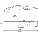 ROCA Stainless Steel Toggle Latch 94mm Length 12.5mm Width 14mm Depth 42 10 91