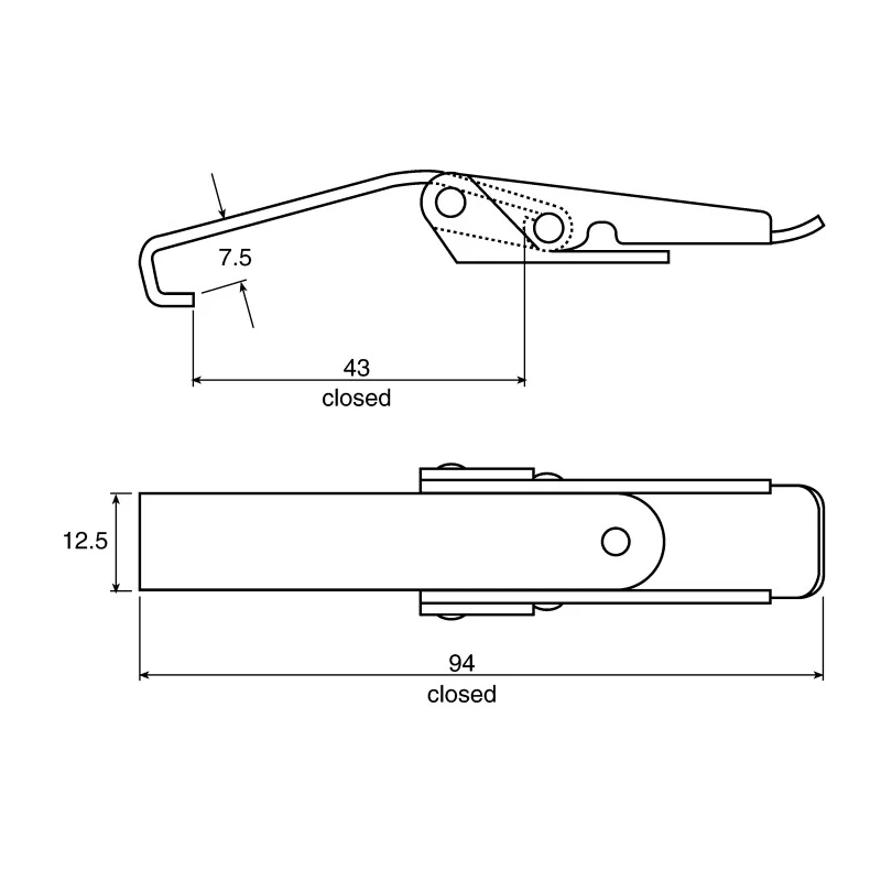 ROCA Stainless Steel Toggle Latch 94mm Length 12.5mm Width 14mm Depth 42 10 91