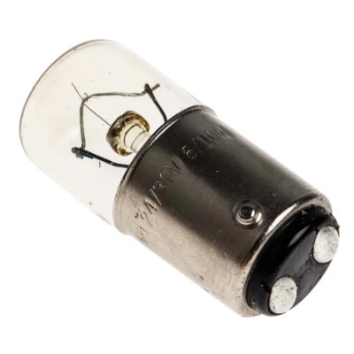 RS PRO BA15D Indicator Light, 24 V AC/DC, 6W, 1A, Clear Lens, 35 mm Length, 16 mm Diameter BA15D