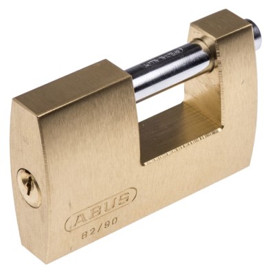 ABUS Weatherproof Key Steel and Brass Padlock 12 mm Shackle Diameter, 90 mm Body XR0082 90