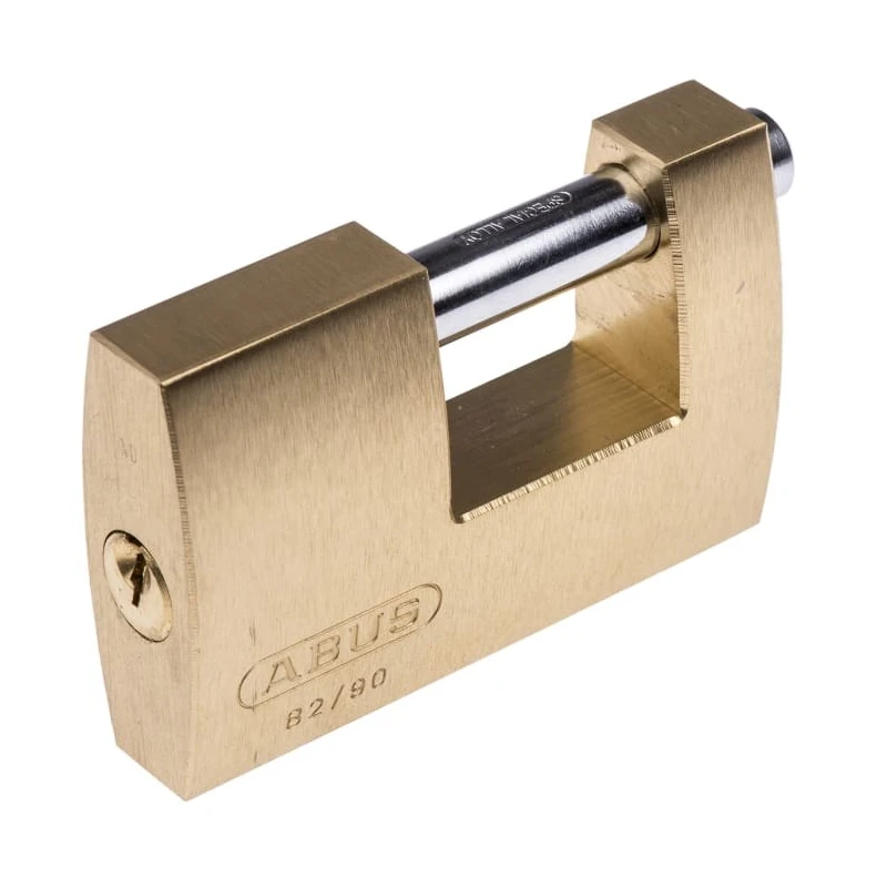 ABUS Weatherproof Key Steel and Brass Padlock 12 mm Shackle Diameter, 90 mm Body XR0082 90