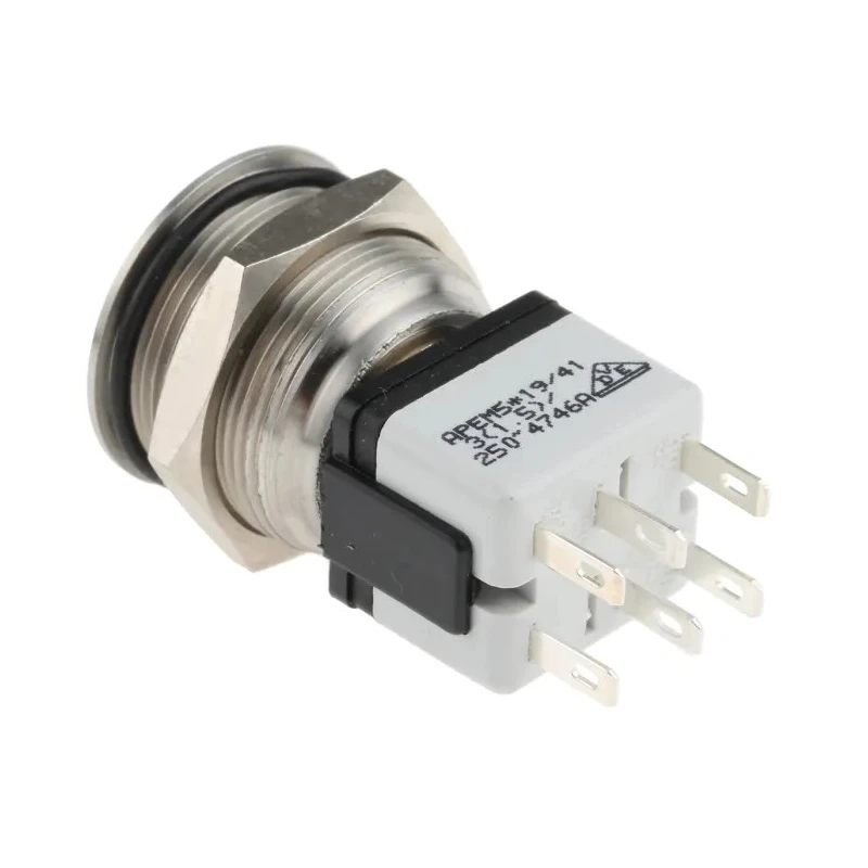 APEM AV Series Push Button Switch, Latching, Panel Mount, 22.2 mm Cutout, DPDT, IP65, 24 V dc 250 V ac AV044746A240K