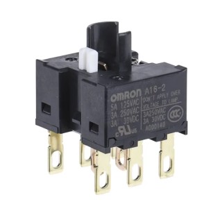 Omron Push Button Contact Block 2CO Solder Terminal, Miniature Design A16-2