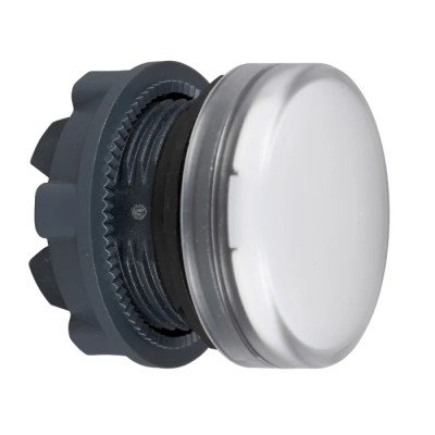 Schneider Electric White Pilot Light Head Panel Mount, 22 mm Cutout, Round Shape, IP66/IP67, Harmony Series ZB5AV01
