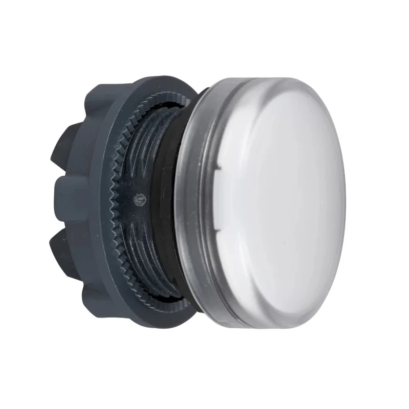 Schneider Electric White Pilot Light Head Panel Mount, 22 mm Cutout, Round Shape, IP66/IP67, Harmony Series ZB5AV01