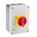 RS PRO 4-Pole DIN Rail Isolator Switch, Red Handle, IP65, 80A, 37 kW, 690V AC IP65
