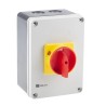 RS PRO 4-Pole DIN Rail Isolator Switch, Red Handle, IP65, 80A, 37 kW, 690V AC IP65