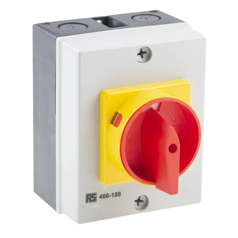RS PRO 3-Pole DIN Rail Isolator Switch IP65, 40A, 15 kW IP65