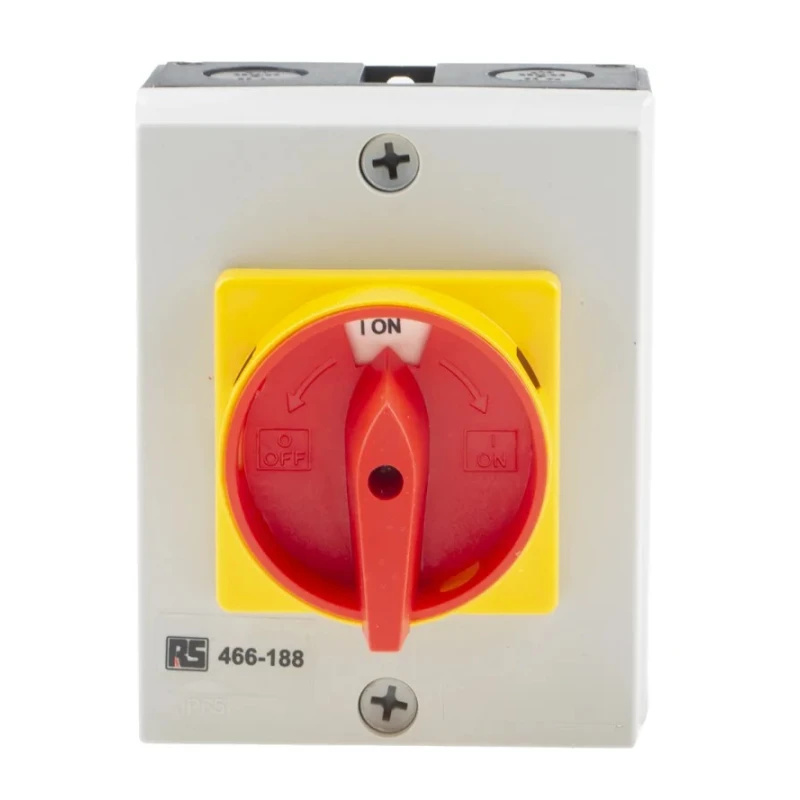 RS PRO 3-Pole DIN Rail Isolator Switch IP65, 40A, 15 kW IP65