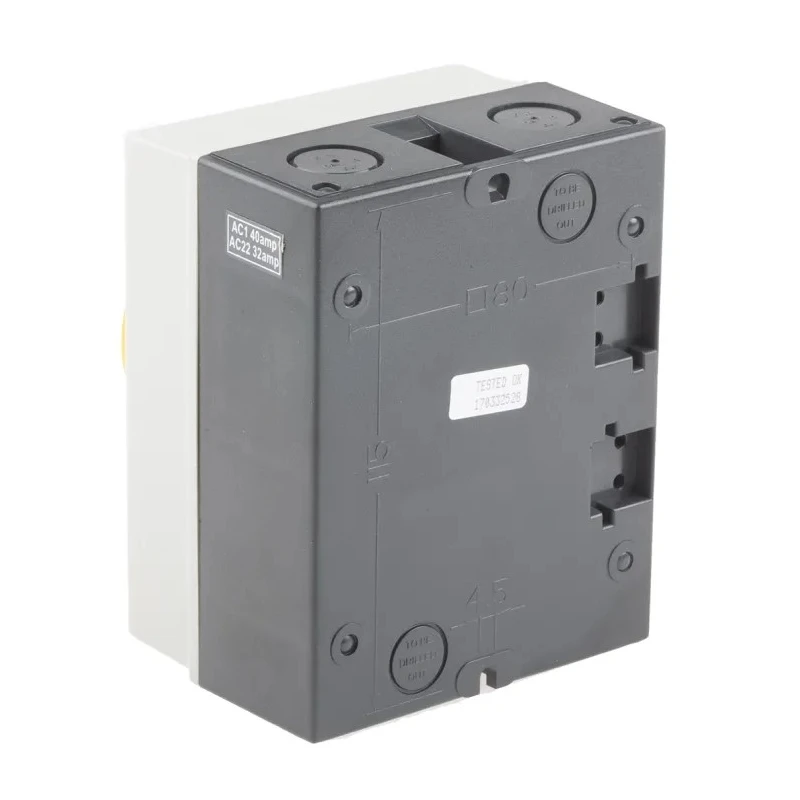 RS PRO 3-Pole DIN Rail Isolator Switch IP65, 40A, 15 kW IP65