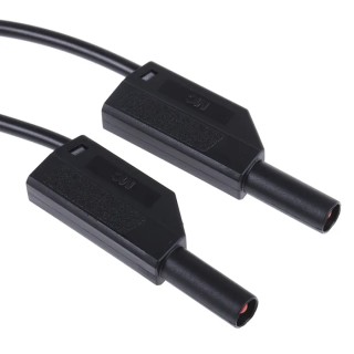 Hirschmann Test & Measurement Test Lead 16A, 1kV, Black, 1 m Lead Length 934095100