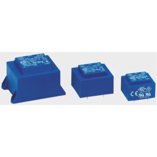 Block PCB Transformer 230 V ac Primary, 2 x 18 V ac Secondary, 5 VA Power, 68% Efficiency, Model VC 5/2/18