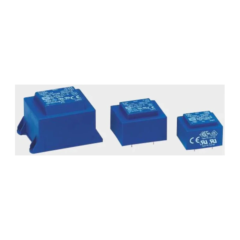 Block PCB Transformer 230 V ac Primary, 2 x 18 V ac Secondary, 5 VA Power, 68% Efficiency, Model VC 5/2/18