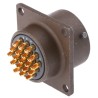 ITT Cannon MIL Spec Circular Connector Copper Alloy Straight 19 Way Box Mount 7.5A 600, 850V ac Shell Size 14 KPT02E14-19P