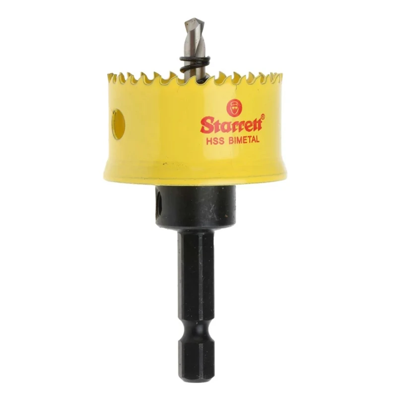 Starrett 32 mm Diameter High Speed Steel Drill Bit for Stainless Steel Wood Plastic Mild Steel Sheet with 6.35mm Shank CSC32